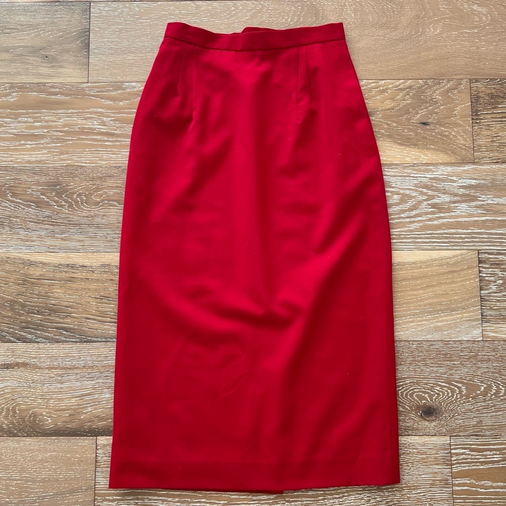 Lynn&Co Wool Red Midi Skirt - Picture 10 of 12